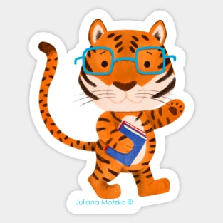 Bengal Tiger Book Lover Sticker